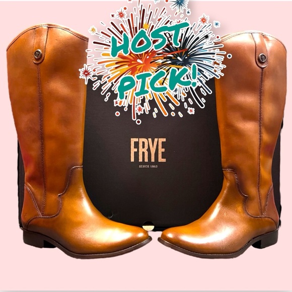 Frye Shoes - 🎉HOST PICK🎉 NWB Frye Marissa Medallion riding boots in Cognac. Size US 6.5👢🐎